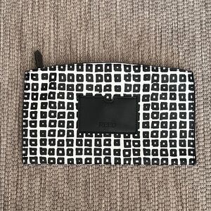 REED Atlantique Large Black and White drawn Squares Pouch